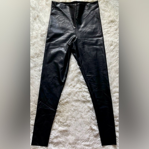 Joie Pants - Joie Faux Leather Leggings Black Pull On Stretch Skinny Moto Edgy Biker Medium